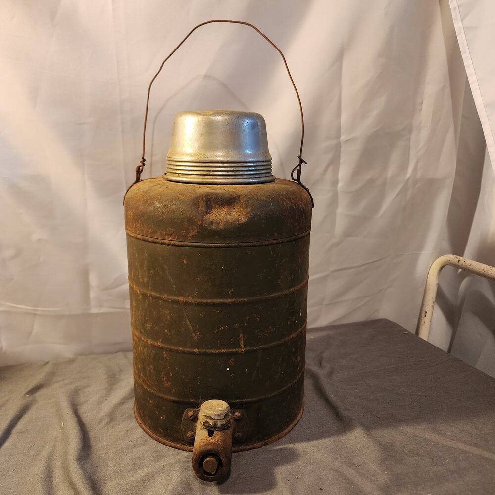 Vintage WW2 Era Stanley Thermos Jug w/ Spigot Military 14 x 8.75"